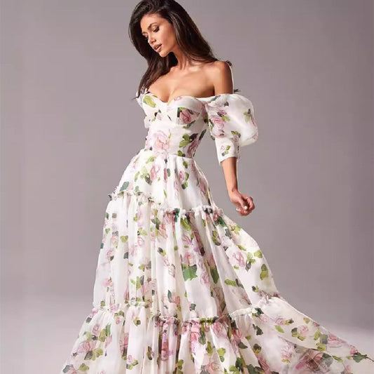 Women's Fashion Temperament Night Dew Shoulder Dress