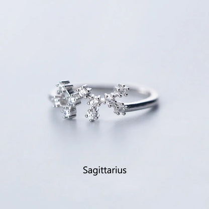 Zodiac Sign Finger Rings Fashion Women