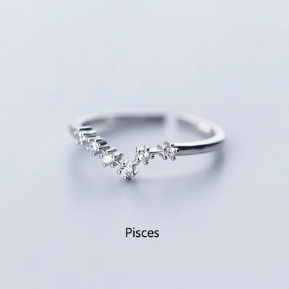 Zodiac Sign Finger Rings Fashion Women