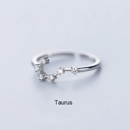 Zodiac Sign Finger Rings Fashion Women