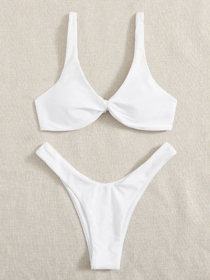 Sexy Bikini Padded Bra High Leg Bandage Push Up