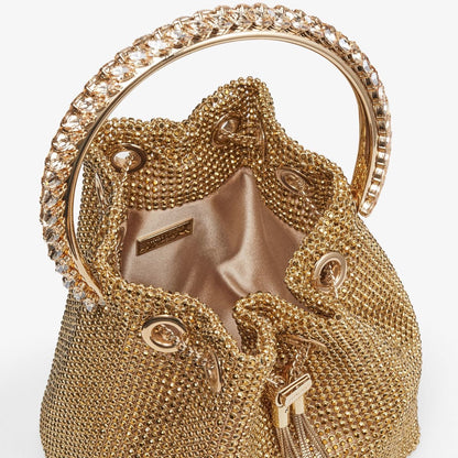 Luxury Bucket Clutch Purse Crystal Rhinestone Shoulder Bag