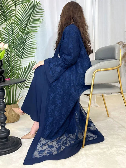 Muslim Lace Abaya Long Robe