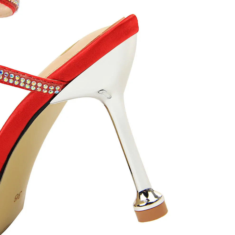 Summer Women 8cm High Heels Bling Sandals