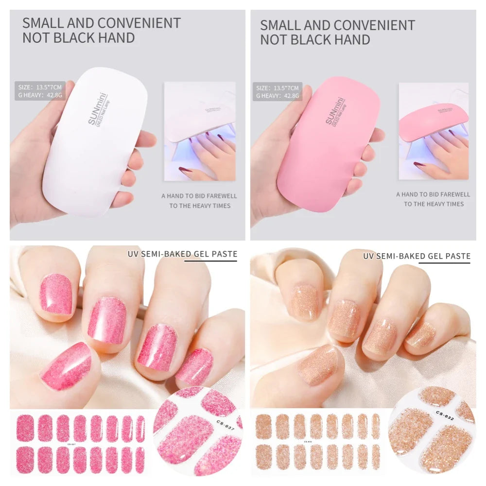French UV Semi-Cured Gel Nail Wraps Sticker