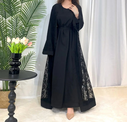 Muslim Lace Abaya Long Robe