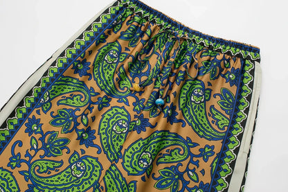 Summer Vintage Green Floral Women Suits