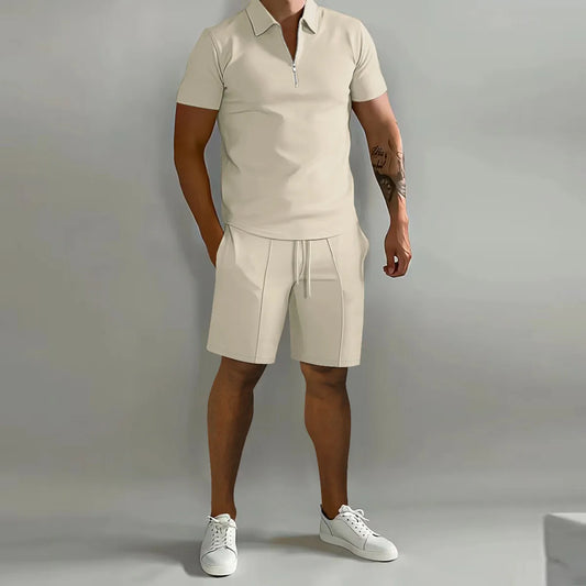 Casual Men's Two-Piece Short & Polo Shirt And Shorts