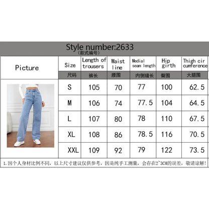 Straight-Leg Denim Trousers Straight Jeans