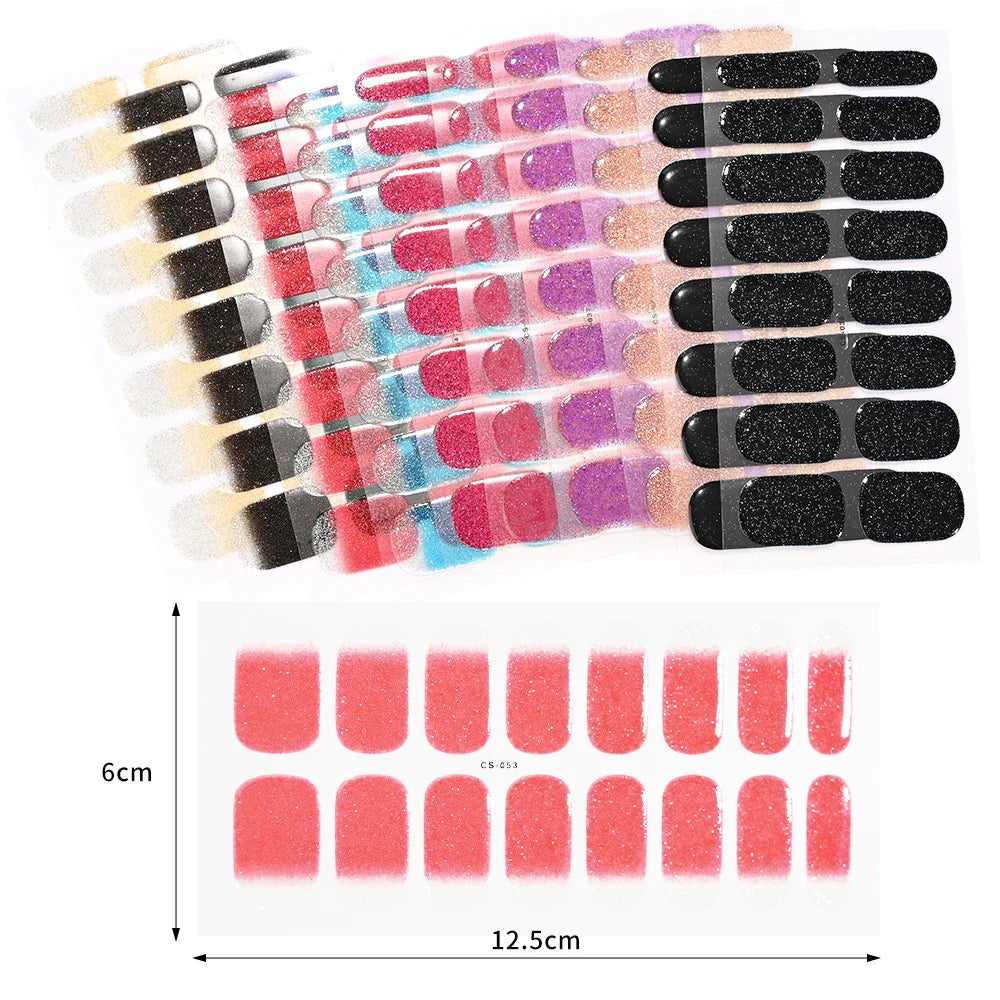 French UV Semi-Cured Gel Nail Wraps Sticker
