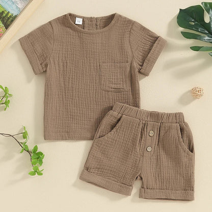 Kids Baby Boys Summer Shorts Sets Short Sleeve