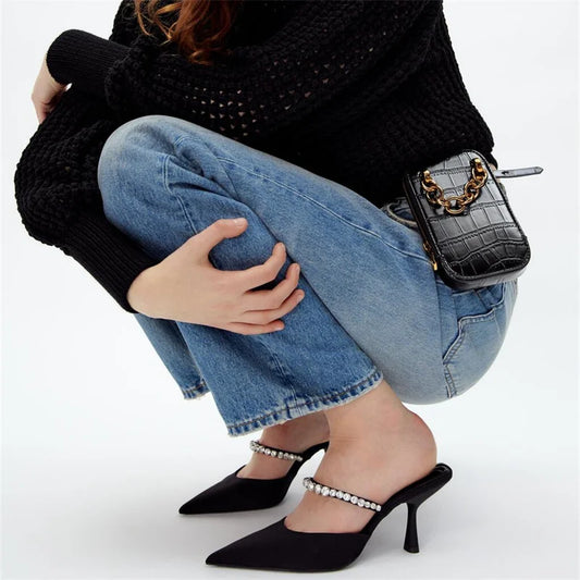 Black Slingback Heels  Woman