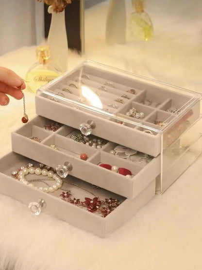 Three layers Plastic Jewelry Box