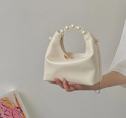 Pearl Handle Women Small Clutch Handbags