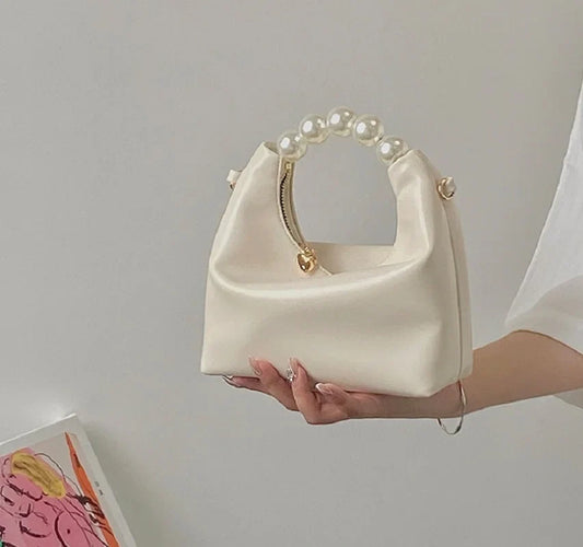 Pearl Handle Women Small Clutch Handbags