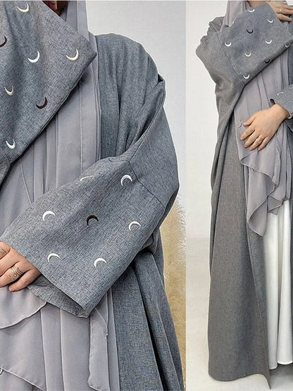 Embroidery Abaya V-neck