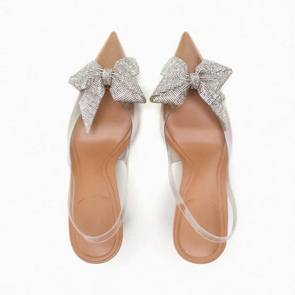 Women's Pointed Slingback Transparent High-heel