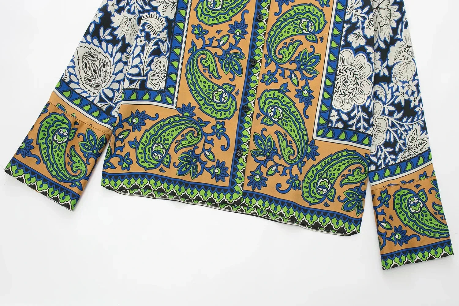 Summer Vintage Green Floral Women Suits