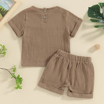 Kids Baby Boys Summer Shorts Sets Short Sleeve