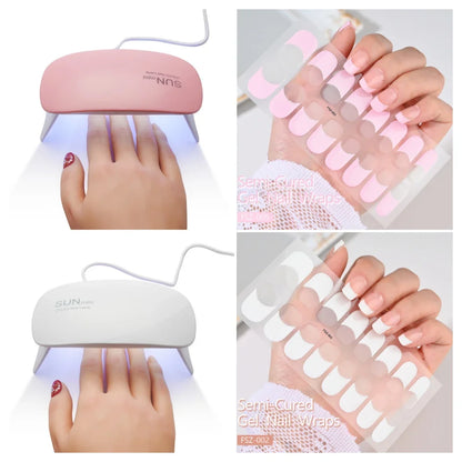 French UV Semi-Cured Gel Nail Wraps Sticker