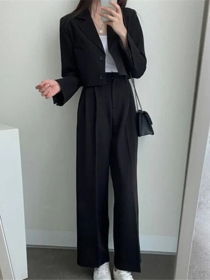 Pants Set Womens Casual Short Blazer Two Piece Sets