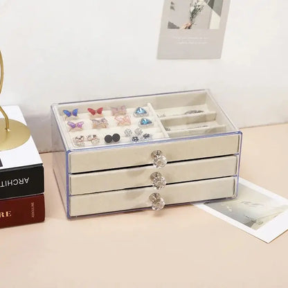 Three layers Plastic Jewelry Box