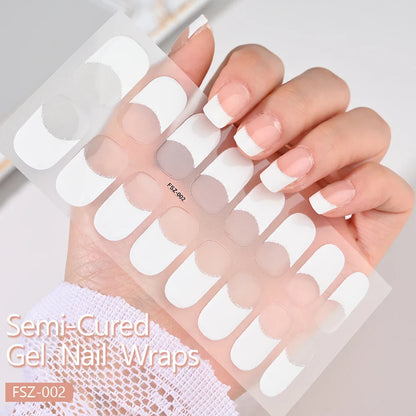 French UV Semi-Cured Gel Nail Wraps Sticker