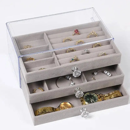 Three layers Plastic Jewelry Box