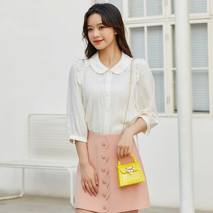 New Fashion Simple Solid Rivet Handheld PVS Mini Jelly Bag Single Shoulder Crossbody Mouth Red Bag Handbags