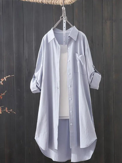 White Shirt Women Korean Fashion Long Shirts