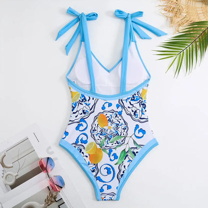 Vintage Bikini Women One Piece Swimsuit Swimwear & Skirt
