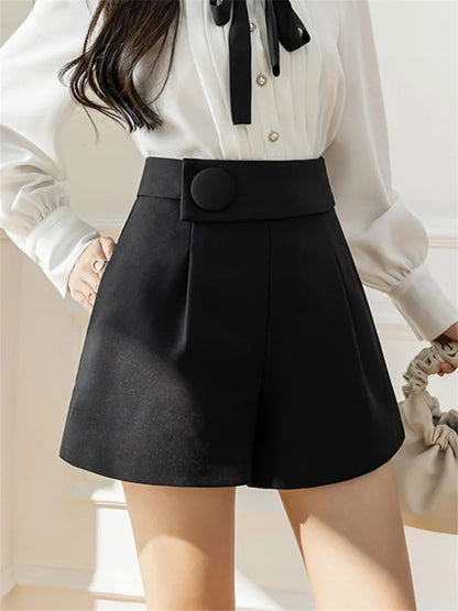 Buttons Formal Women's Shorts