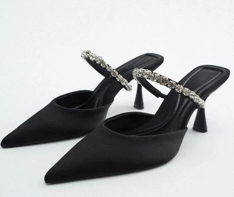 Black Slingback Heels  Woman - Touches