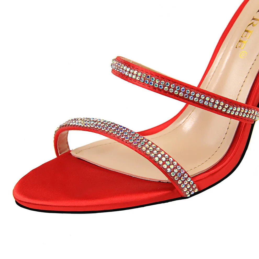 Summer Women 8cm High Heels Bling Sandals