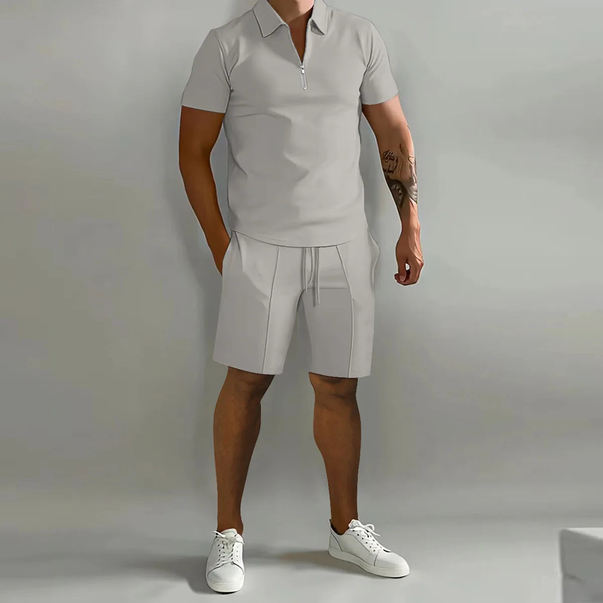 Casual Men's Two-Piece Short & Polo Shirt And Shorts