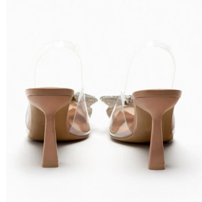 Women's Pointed Slingback Transparent High-heel