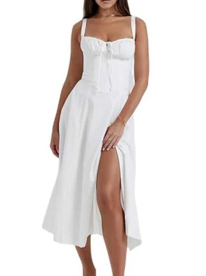 Sleeveless Vintage A Line Beach Dresses