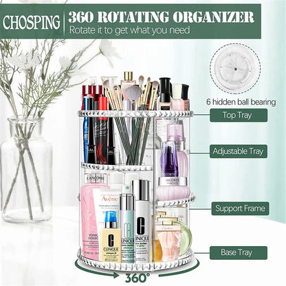 Large Rotating Makeup Organizer